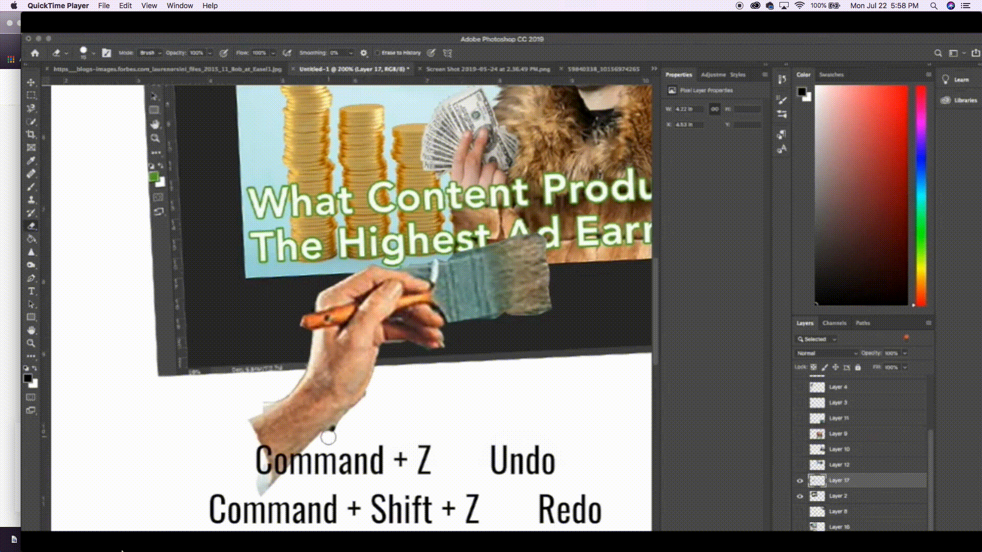 How to undo and redo in photoshop