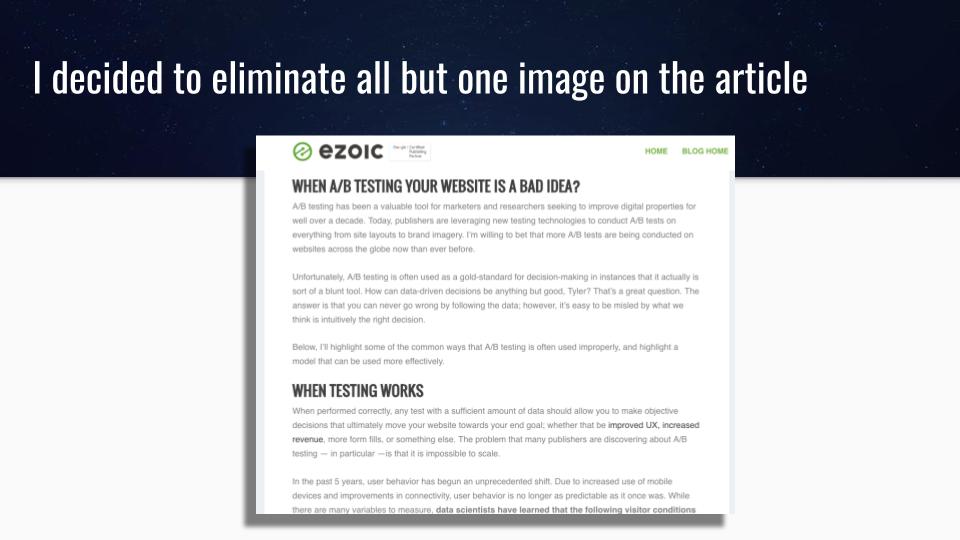 website experiment