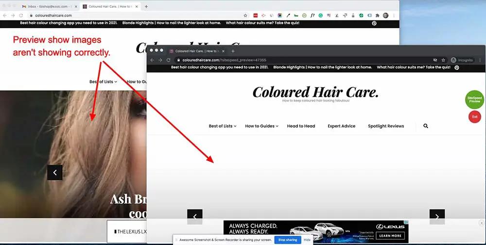 images not show site speed accelerator