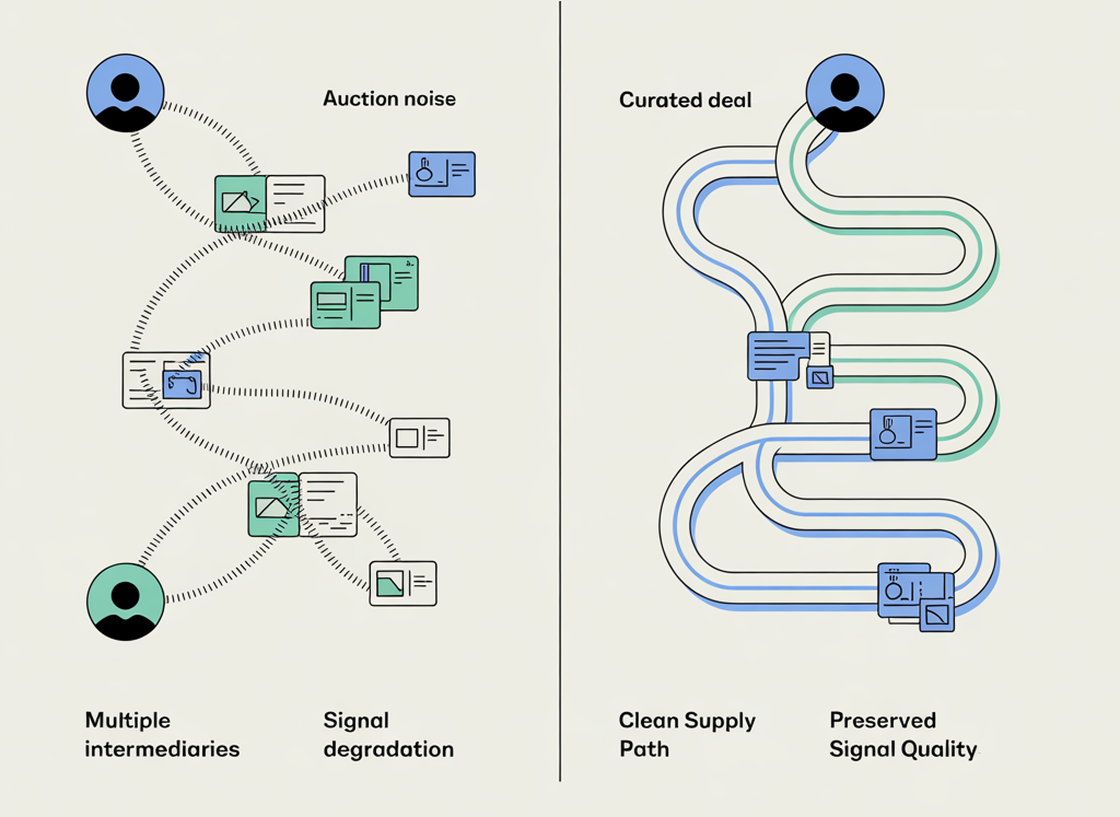 Auction Noise and Signal Loss versus Clean Supply Path